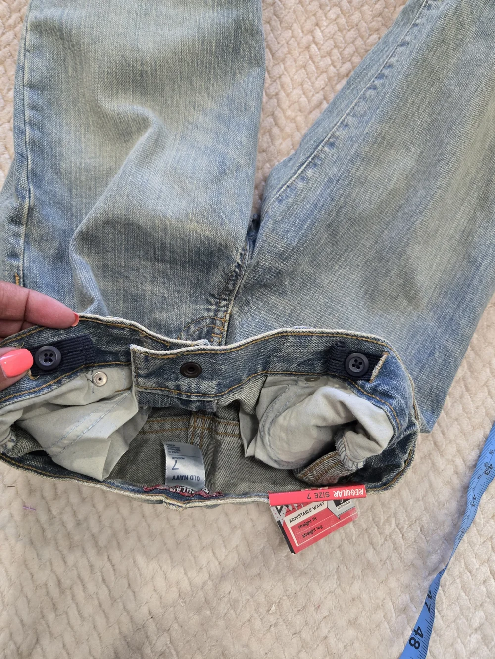 Old Navy Girls Size 7 Regular Straight Leg Jeans Adjustable Waist NWT